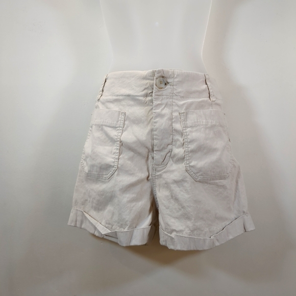 Anthropologie high waist beige shorts, size 28 - Picture 1 of 8